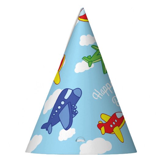 飛行機とジェット機かわいい1歳の誕生日パーティー パーティーハット (左)