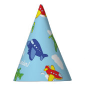 飛行機とジェット機かわいい1歳の誕生日パーティー パーティーハット (右)