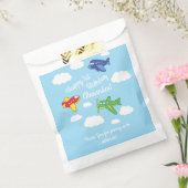 飛行機とジェット機かわいい1歳の誕生日パーティー フェイバーバッグ (封をした状態)