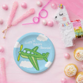 飛行機とジェット機かわいい1歳の誕生日パーティー ペーパープレート (パーティー)