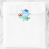 飛行機とジェット機かわいい1歳の誕生日パーティー ラウンドシール (バッグ)