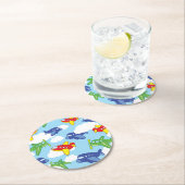 飛行機とジェット機かわいい1歳の誕生日パーティー ラウンドペーパーコースター (インサイチュ)