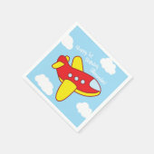 飛行機とジェット機、かわいい子どもの誕生日パーティー スタンダードカクテルナプキン (角)