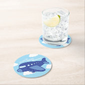 飛行機とジェット機、かわいい子どもの誕生日パーティー ラウンドペーパーコースター (インサイチュ)