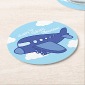 飛行機とジェット機、かわいい子どもの誕生日パーティー ラウンドペーパーコースター (アングル)