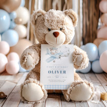 飛行機とテディベア誕生日