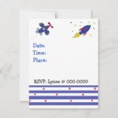 飛行機とロケットの誕生日招待状 招待状 (裏面)