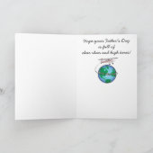 飛行機と世界で父の日 カード (内部)