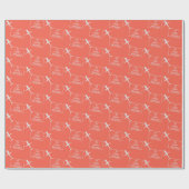 飛行機と名前フラグ、カスタム子供の誕生日オレンジ ラッピングペーパー (フラット)