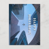飛行機と超高層ビルの写真クール、航空誕生日 ポストカード (正面)