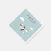 飛行機と雲の子供の誕生日パーティー スタンダードカクテルナプキン (角)