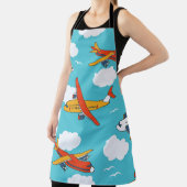 飛行機と雲、シームレスな子供の背景 エプロン (インサイチュ)