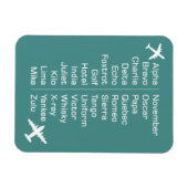 飛行機と音声アルファベットのアラーム マグネット (横)