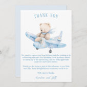 飛行機に乗る甘いぬいぐるみ サンキューカード (正面/裏面)