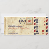 飛行機に乗る 招待状 航空券 (正面)