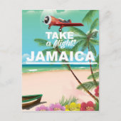 飛行機に乗れ！ジャマイカレトロバケーションポスター ポストカード (正面)