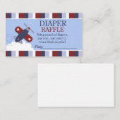 飛行機に沿ってズーミング赤ちゃんシャワーおむつラッフル エンクロージャーカード (正面/裏面)