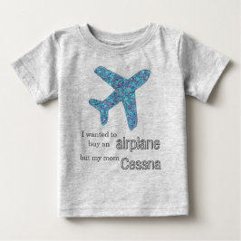 「飛行機に買乗りたかったので…」 飛行機 ベビーTシャツ