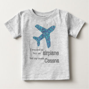 「飛行機に買乗りたかったので…」 飛行機 ベビーTシャツ