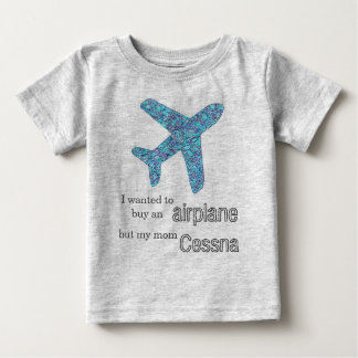 「飛行機に買乗りたかったので…」 飛行機  ベビーTシャツ