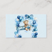 飛行機のおむつラッフルでかわいいテディベア 名刺 (裏面)