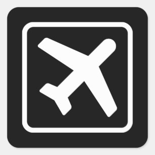 飛行機のアイコン航空ステッカー スクエアシール