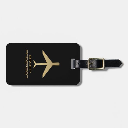 飛行機のイメージの荷物のラベル ラゲッジタグ (正面横)