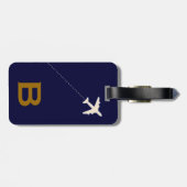 飛行機のカスタマイズ可能な名前とイニシャル ラゲッジタグ (裏面横)