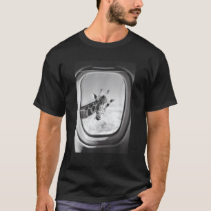 飛行機のキリンデザインおもしろい空の旅行の夏 Tシャツ