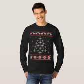 飛行機のクリスマスおもしろいの醜いクリスマスセーター Tシャツ (正面フル)