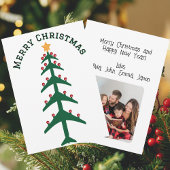 飛行機のクリスマスツリー&フォトミニマリスト シーズンカード