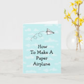 飛行機のグリーティングカードを紙にする方法 カード (黄色い花)