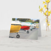 飛行機のグリーティングカード カード (黄色い花)