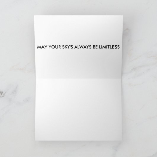 飛行機のグリーテ感動的ィングカード カード (内部)