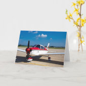 飛行機のグリーテ感動的ィングカード カード (黄色い花)