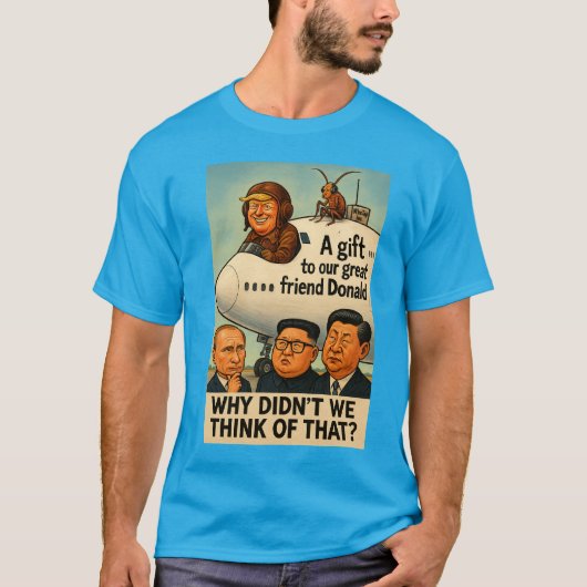 飛行機のコックピットでトランプ"米国に"与えられた"。 Tシャツ (正面)