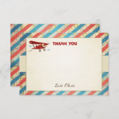 飛行機のサンキューカードのヴィンテージの飛行機のシャワー サンキューカード (正面/裏面)