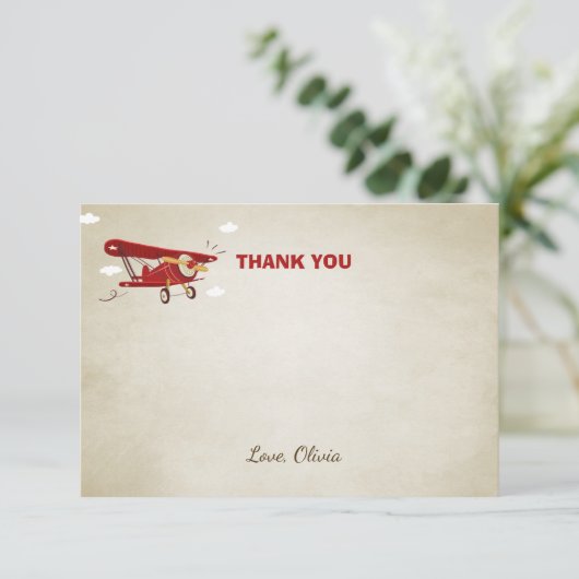 飛行機のサンキューカードのヴィンテージの飛行機のシャワー サンキューカード (スタンド正面)