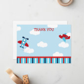 飛行機のサンキューカード ノートカード (正面/裏面インサイチュ)