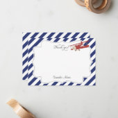 飛行機のサンキューカード ノートカード (正面/裏面インサイチュ)