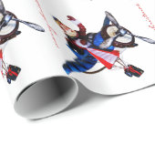 飛行機のサンタクロース(白い) ラッピングペーパー (ロールコーナー)