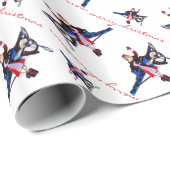 飛行機のサンタクロース(白い) ラッピングペーパー (ロールコーナー)