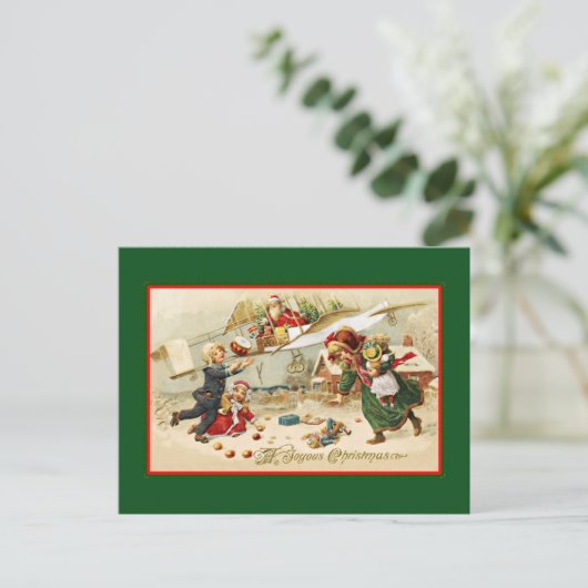 飛行機のサンタ シーズンポストカード (スタンド正面)