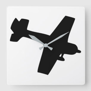 飛行機のシルエット スクエア壁時計