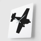 飛行機のシルエット スクエア壁時計 (傾斜)