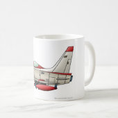 飛行機のジェット戦闘機の軍用機のマグ コーヒーマグカップ (正面右)