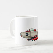 飛行機のジェット戦闘機の軍用機のマグ コーヒーマグカップ (正面左)