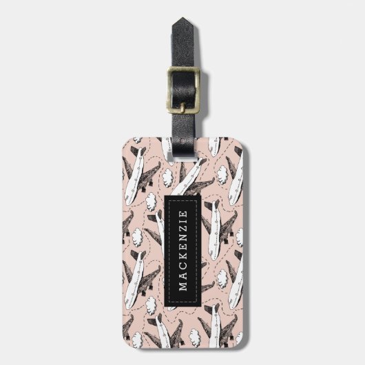 飛行機のスケパーソナライズされたッチ ラゲッジタグ (正面縦)