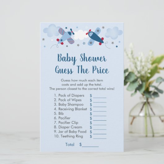 飛行機のスターは価格の赤ちゃんシャワーゲームを推測 (スタンド正面)