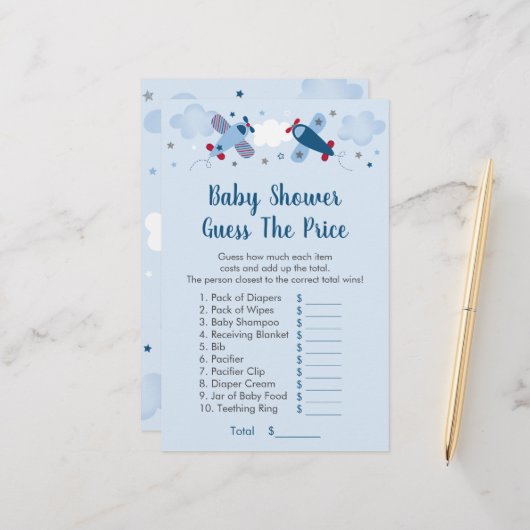 飛行機のスターは価格の赤ちゃんシャワーゲームを推測 (正面/裏面インサイチュ)